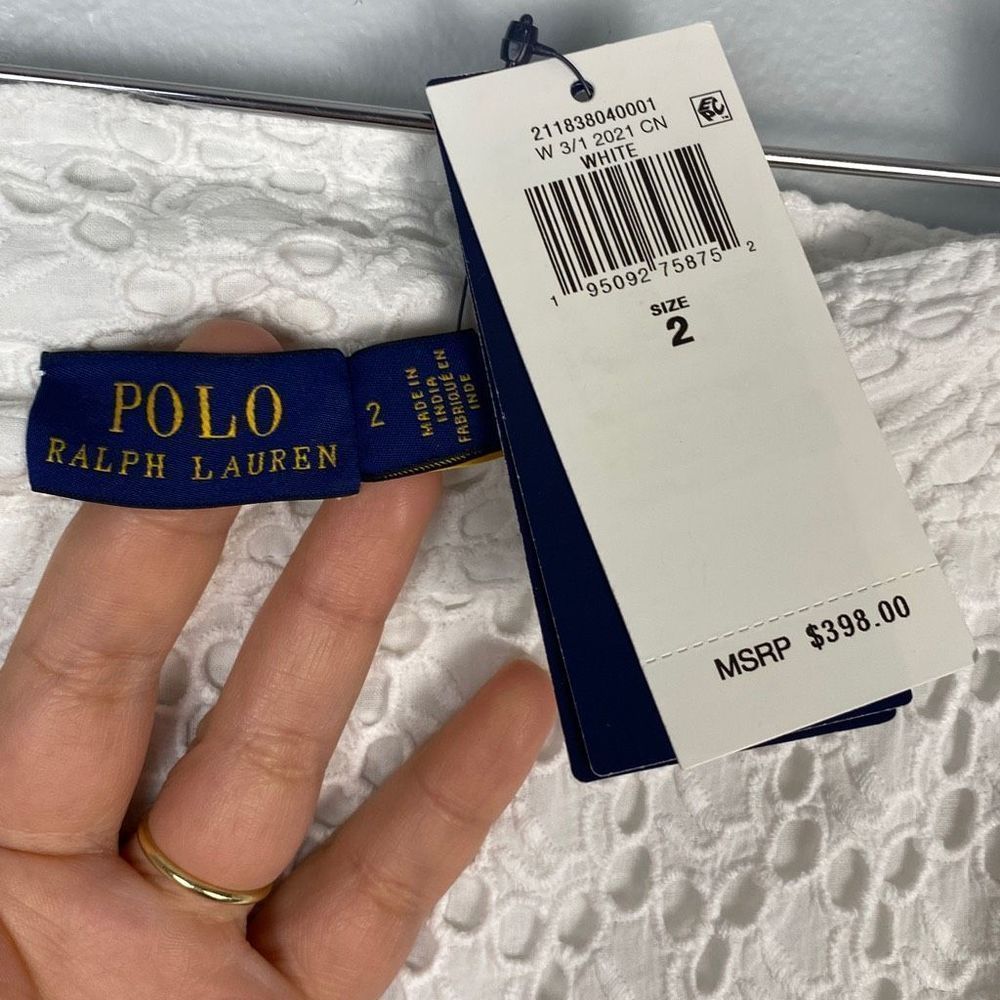 Polo by Ralph Lauren Cream Eyelet Wrap Midi Skirt - Picture 9 of 10